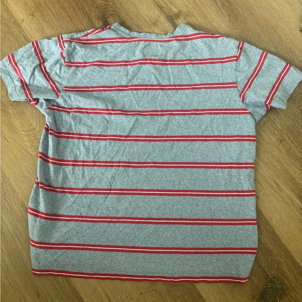 HUF Worldwide Blue, White & Red Striped Tee - Picture 3 of 3